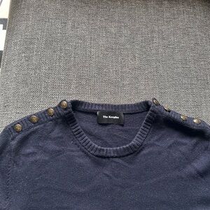 The Kooples Navy Sweater with Gold Buttons